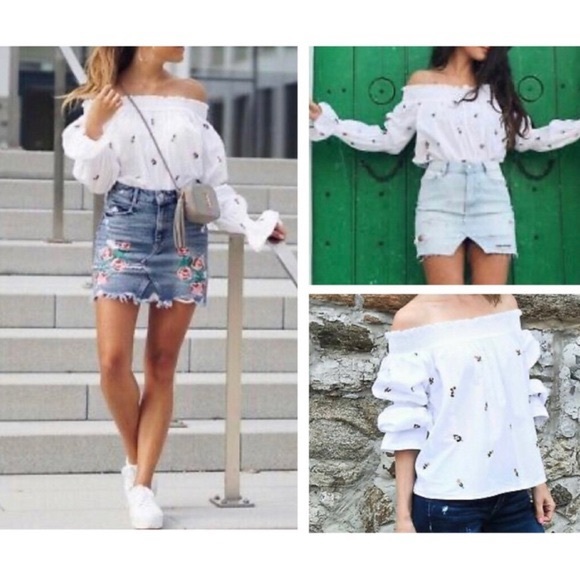 Zara off shoulder floral top - Picture 2 of 6